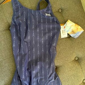 TYR Women's Fusion 2 Aerofit Open Back Kneeskin Tech Suit Swimsuit 38